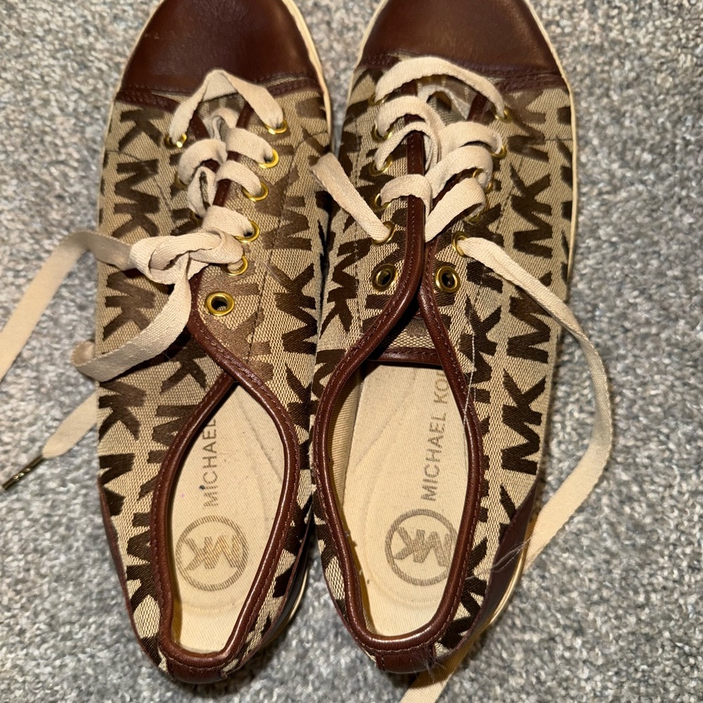 Michael Kors Brown and Cream Women's Sneakers